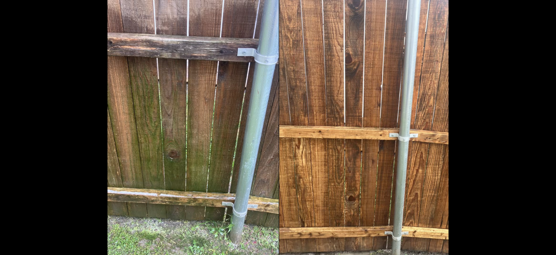 Before & After: Power Washing Fence